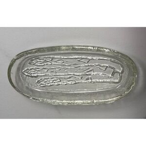 Pilgrim‎ Clear Glass, Heavyweight Pickle, Olive, Asparagus Serving Dish